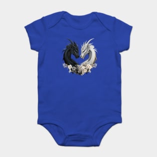 Dragons in Heart Shape Baby Bodysuit